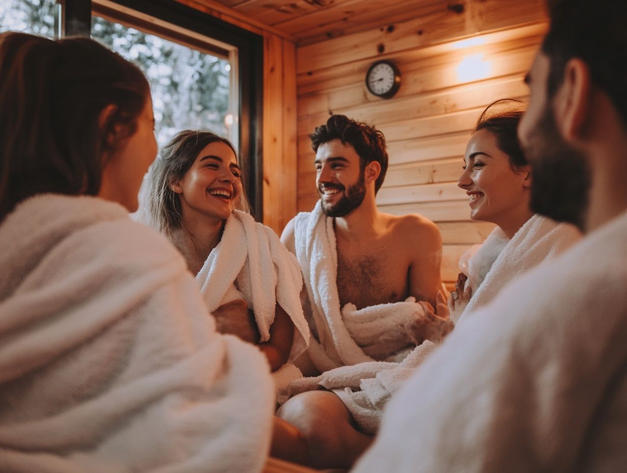 What is the recommended time limit for using a sauna with friends?