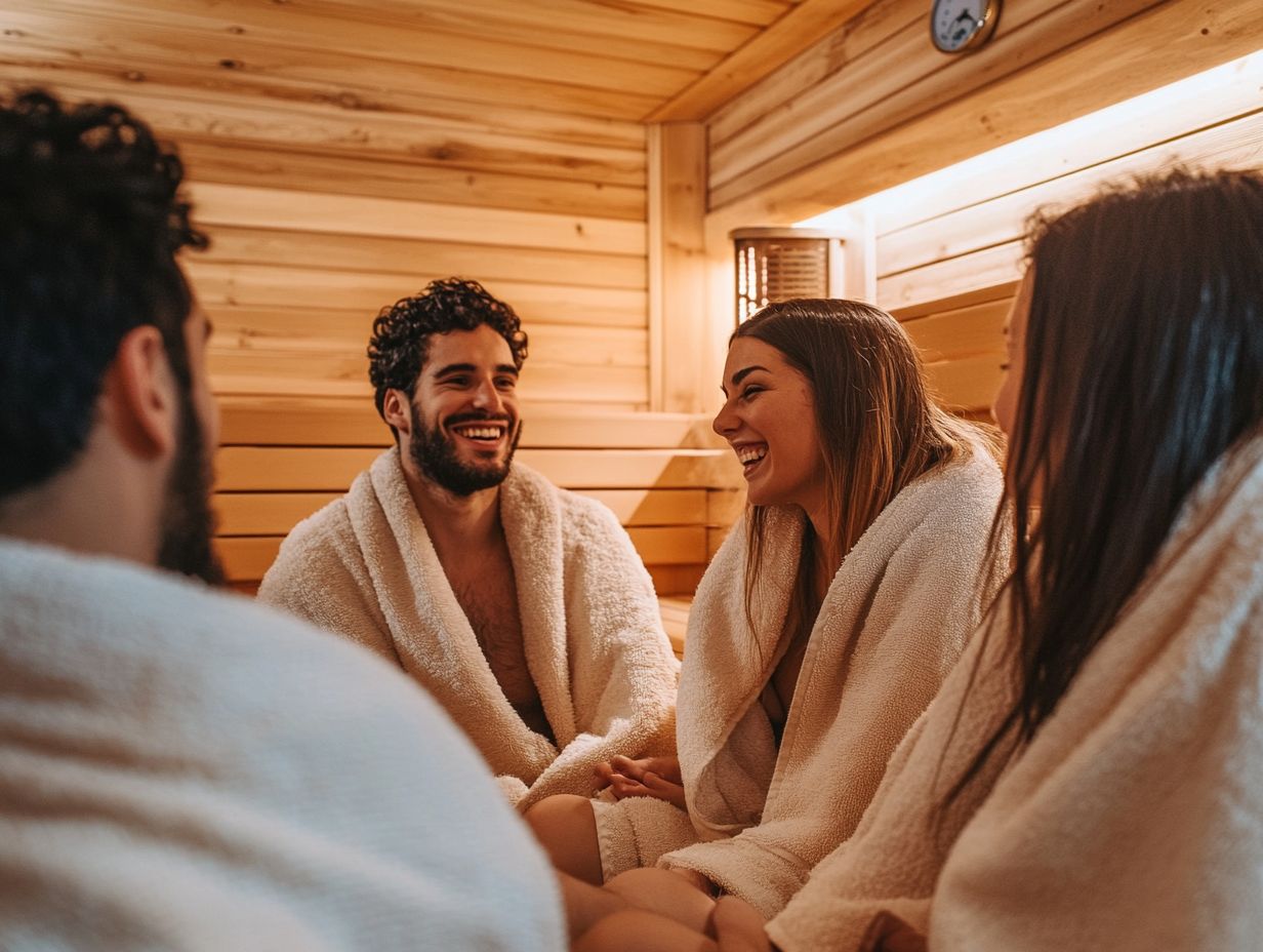 A relaxing sauna environment promoting physical and mental health benefits.