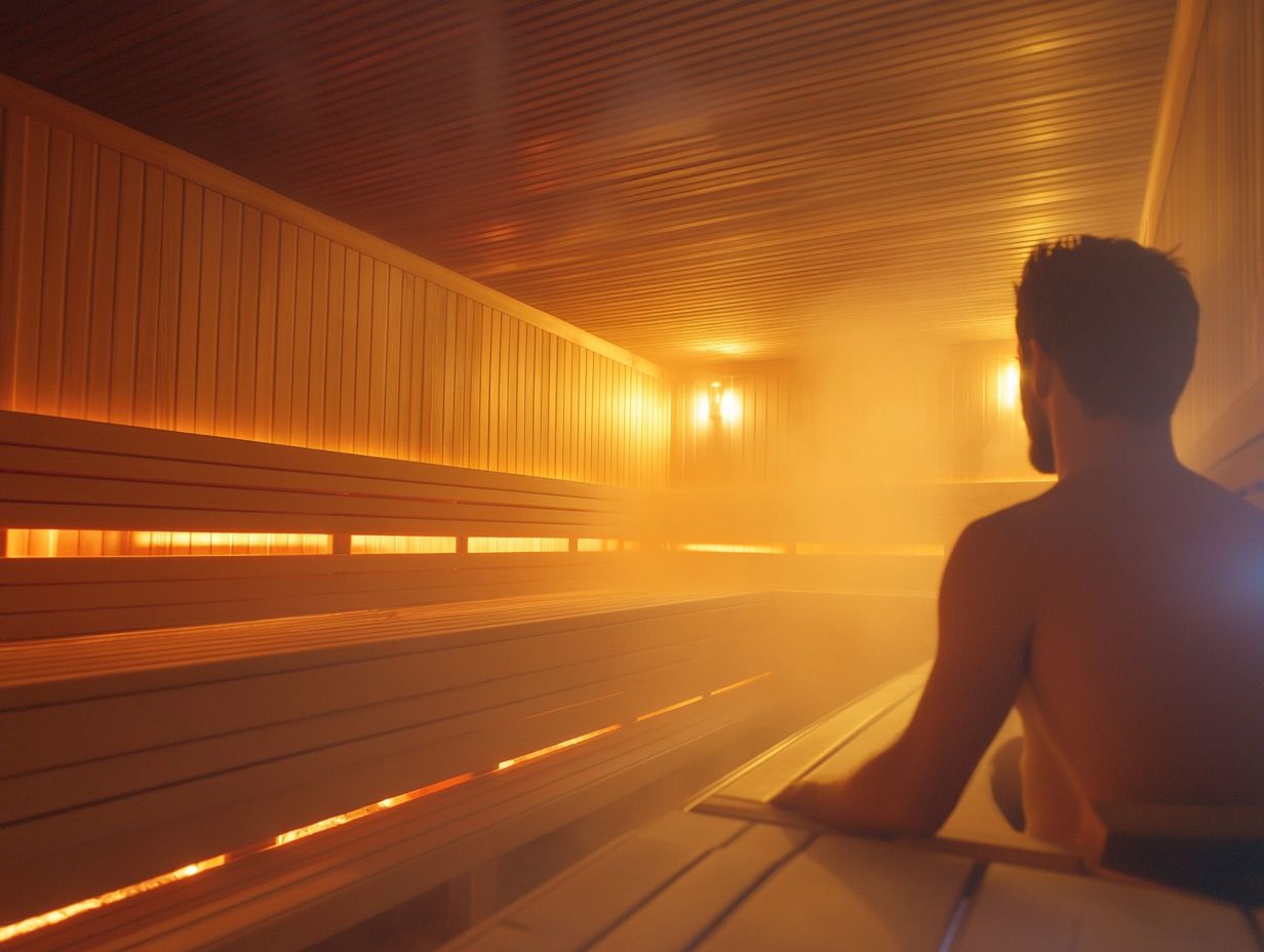 Visual representation of important safety tips for using a sauna