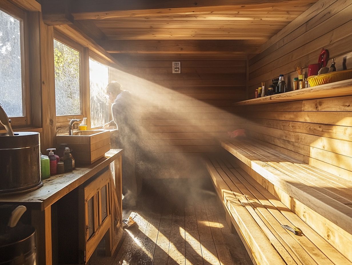 Sauna wood surface cleaning tutorial