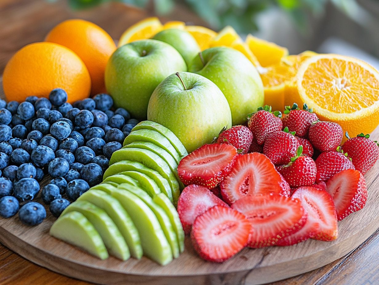 A variety of colorful berries including blueberries, strawberries, and raspberries