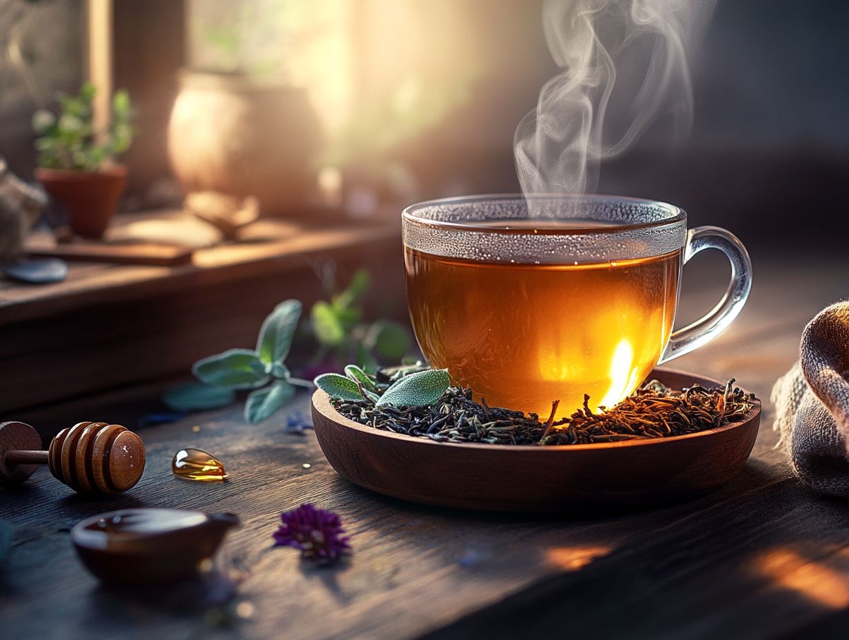 A cup of Rose Tea with flowers