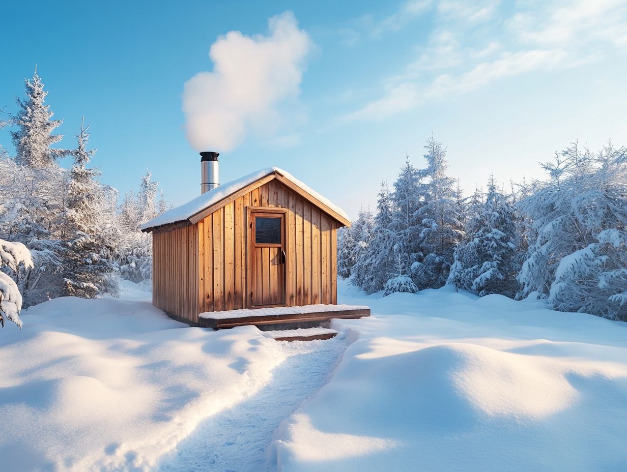 Image of a portable sauna tent set up in nature