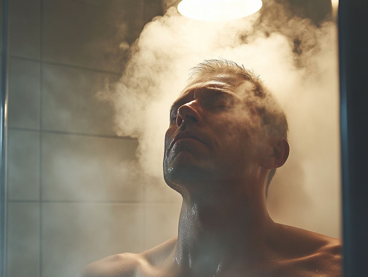 A person relaxing in a sauna