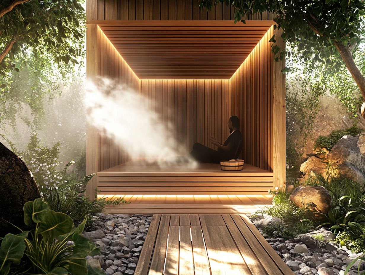 Illustration of psychological benefits of saunas for skin care