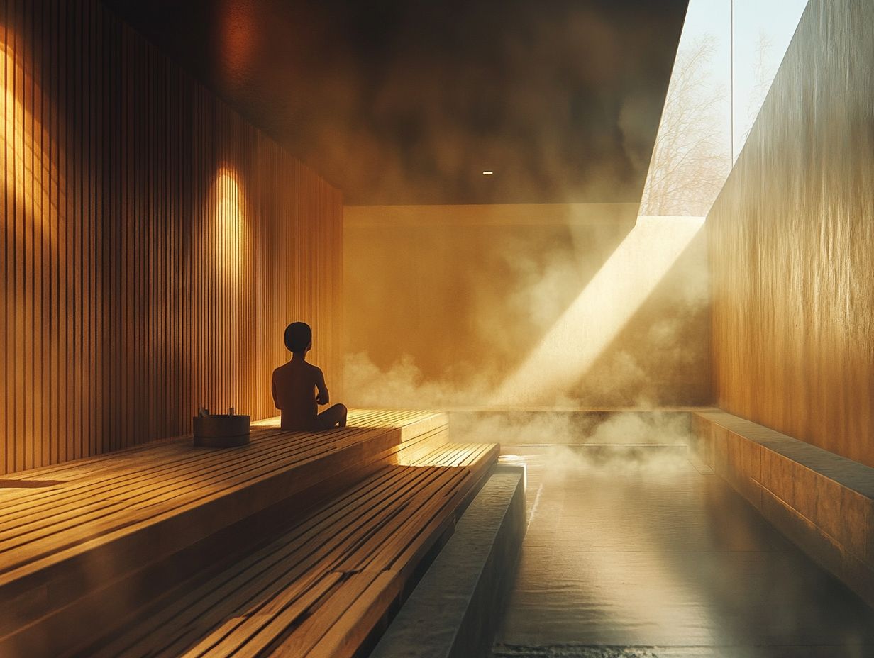 Image illustrating the psychological benefits of weekly sauna visits.