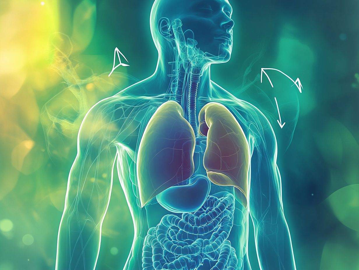 Illustration showing the process of detoxification at a cellular level