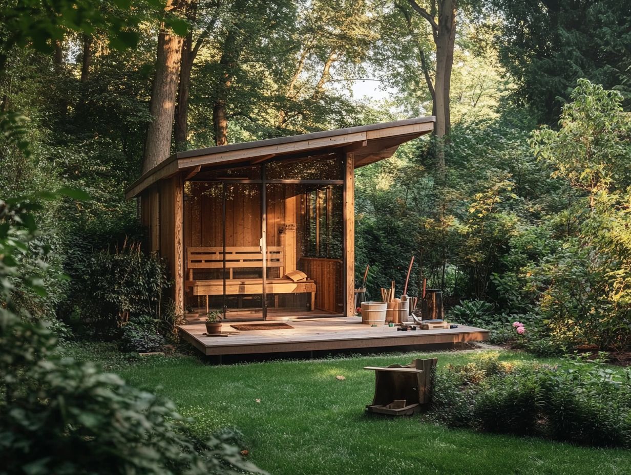 Backyard setup for a DIY sauna