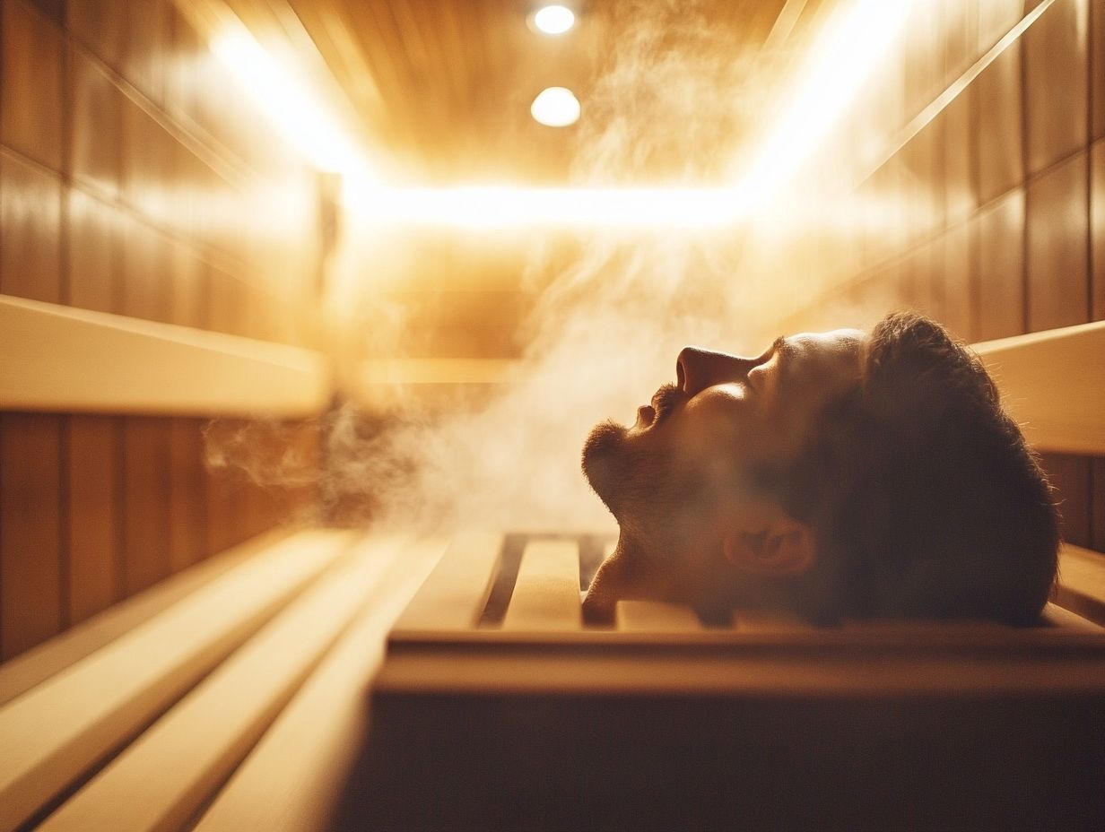 A person experiencing sauna effects on blood pressure.