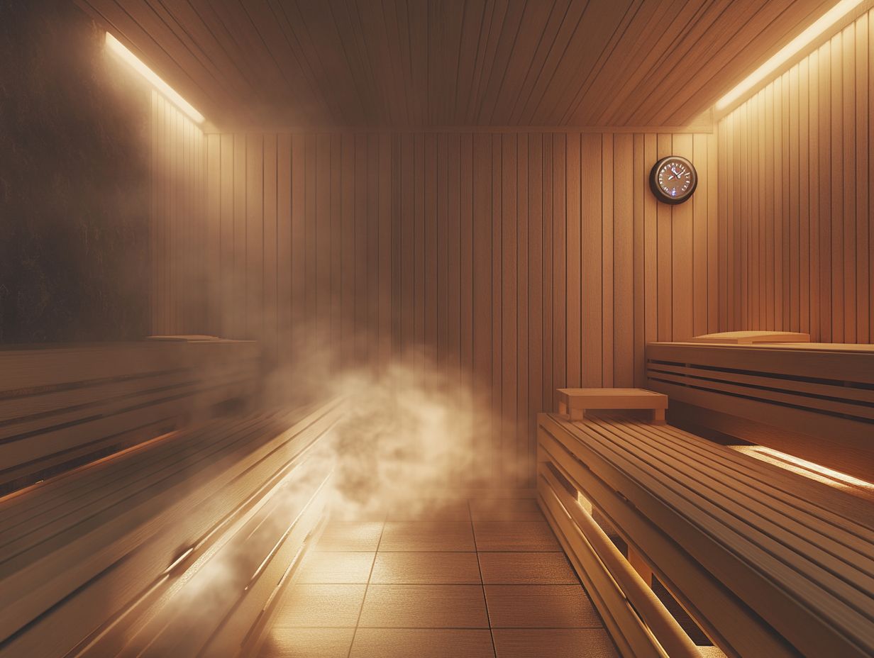 Infographic showing key takeaways about sauna temperatures and benefits