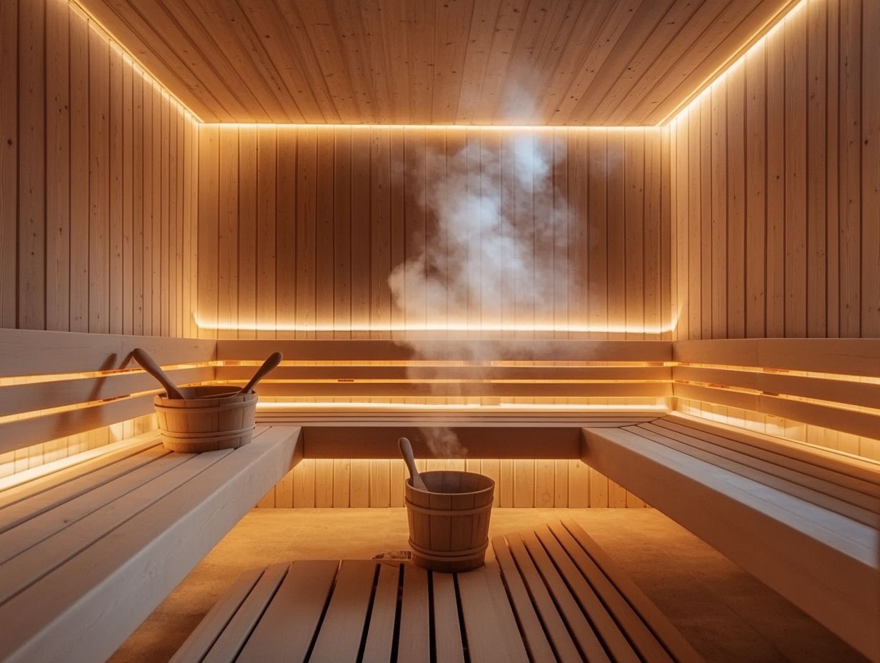 A visual representation of various health benefits of saunas.